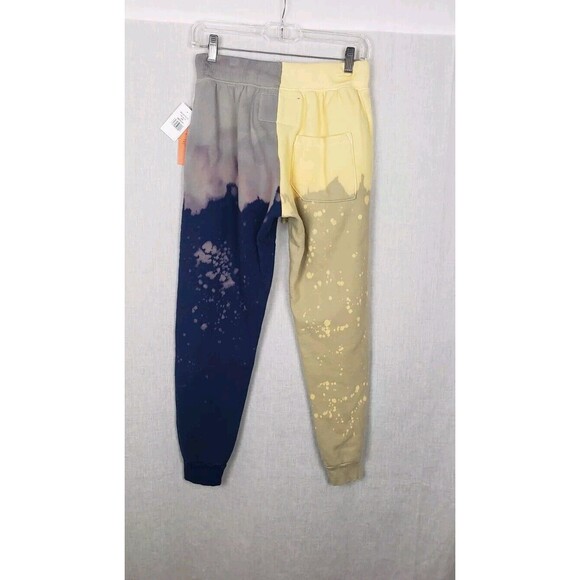 La Detresse Acid Wash Distressed Sweatpants M Colorful Two Tone Artsy Grafitti - Picture 2 of 7